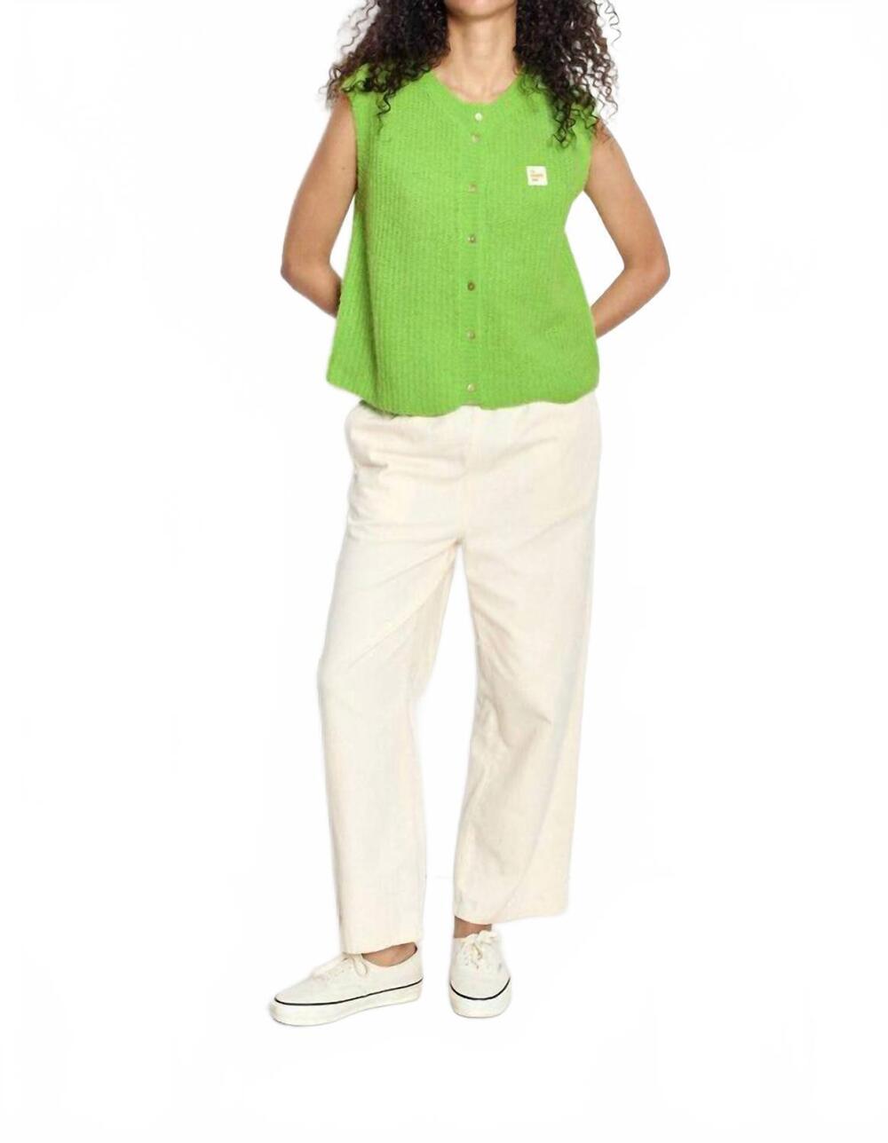 NEW AMERICAN VINTAGE women's east cardigan in fluorescent absinthe